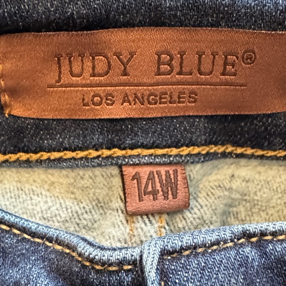 Judy Blue Dark Indigo High Wasted Thermal Skinny Jeans - Picture 2 of 7